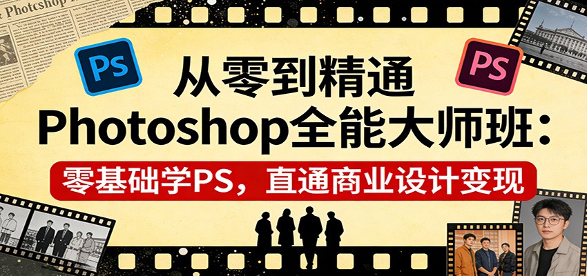 从零到精通Photoshop全能大师班：零基础学PS，直通商业设计变现-创客聚集地