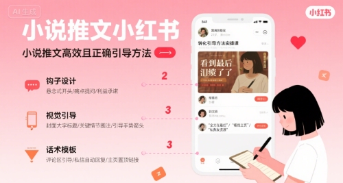 小说推文小红书高转化引导方法实操课，小说推文高效且正确引导方法-创客聚集地