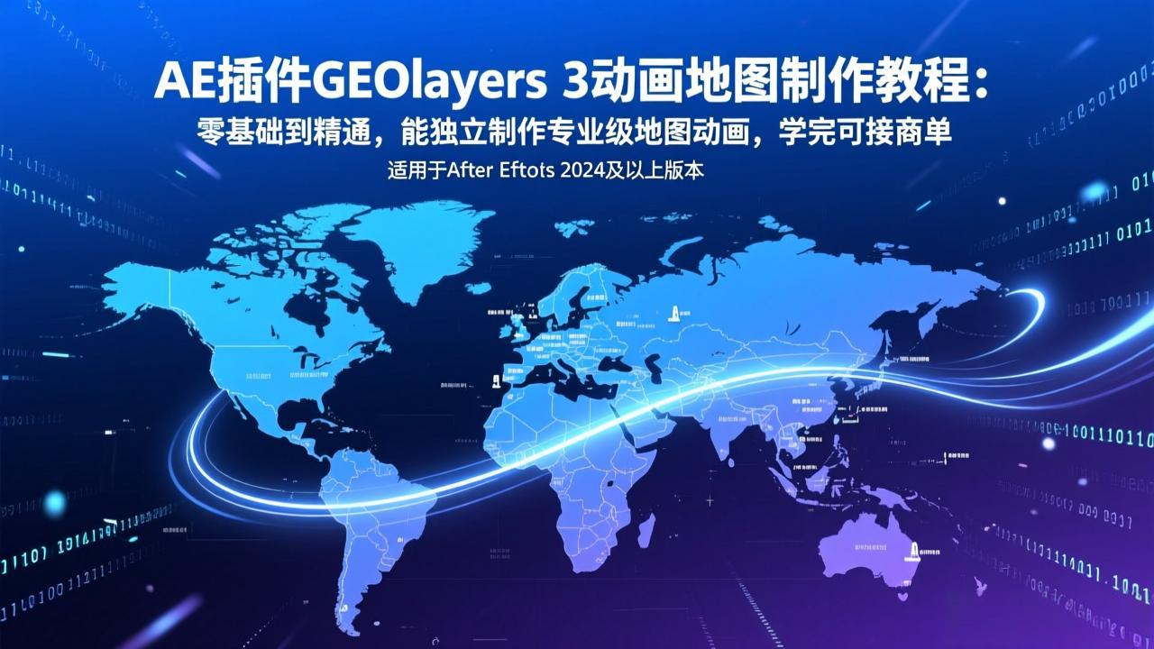 AE插件GEOlayers 3动画地图制作教程：零基础到精通，能独立制作专业级地图动画，学完可接商单-创客聚集地