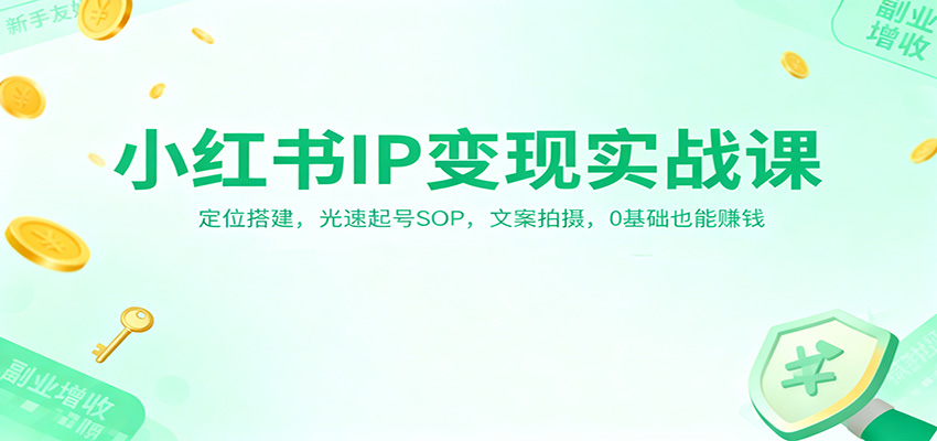 小红书IP变现实战课：定位搭建，光速起号SOP，文案拍摄，0基础也能赚钱-创客聚集地