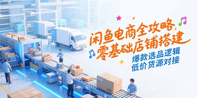 闲鱼电商全攻略，零基础店铺搭建，爆款选品逻辑，低价货源对接-创客聚集地