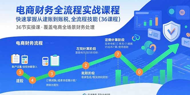 电商财务全流程实战课程：快速掌握从建账到报税的全流程技能(36节课-创客聚集地