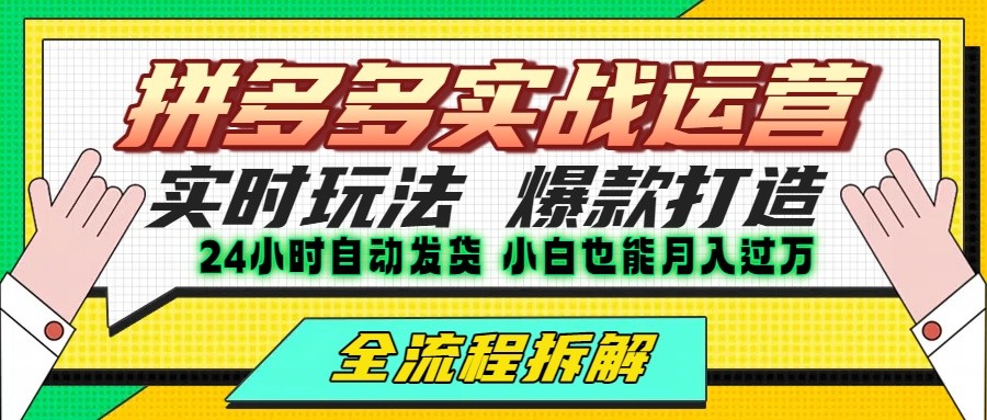 拼多多最新实战运营高投产：长久稳定项目，单店利润一天三位数-创客聚集地