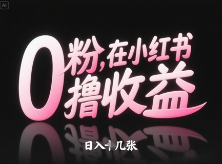0粉在小红书撸收益，日入几张-创客聚集地