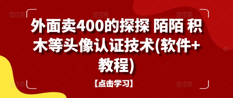 外面卖400的探探 陌陌 积木等头像认证技术(软件+教程)-创客聚集地
