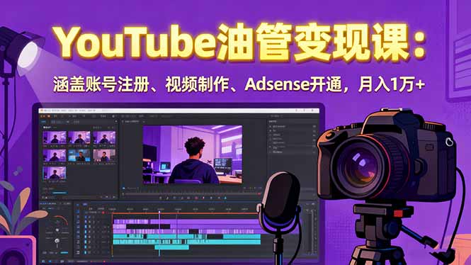 2025YouTube油管变现课：涵盖账号注册、视频制作、Adsense开通，月入1万+-创客聚集地