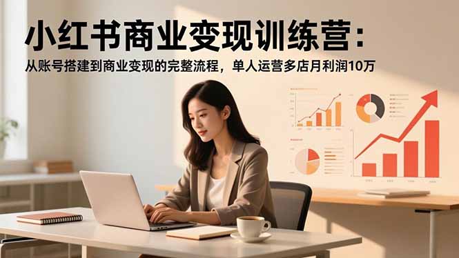小红书商业变现训练营：从账号搭建到商业变现的完整流程，单人运营多店月利润10万-创客聚集地