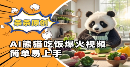 Ai熊猫吃饭爆火视频，条条原创，简单易上手-创客聚集地