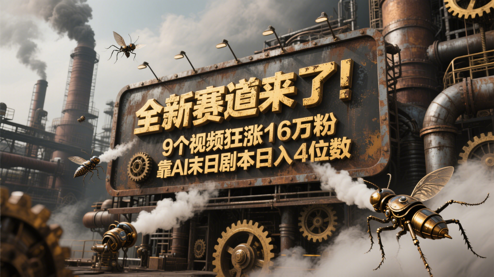 全新赛道来了！9个视频狂涨16万粉，靠AI末日剧本日入4位数，评论区爆肝追更！-创客聚集地