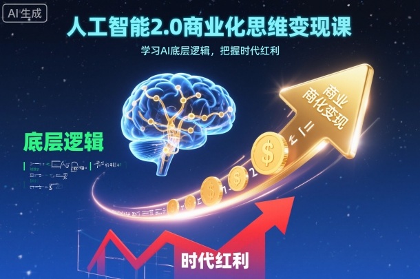 人工智能2.0商业化思维变现课，学习AI底层逻辑，把握时代红利-创客聚集地