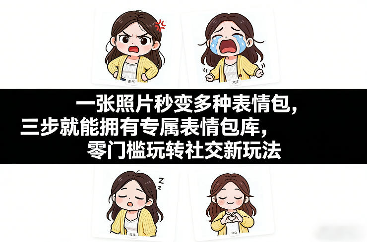 一张照片秒变多种表情包，三步就能拥有专属表情包库，零门槛玩转社交新玩法【文档】-创客聚集地