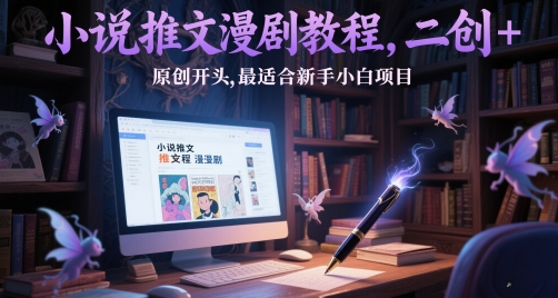 小说推文漫剧教程，二创+原创开头，最适合新手小白项目-创客聚集地