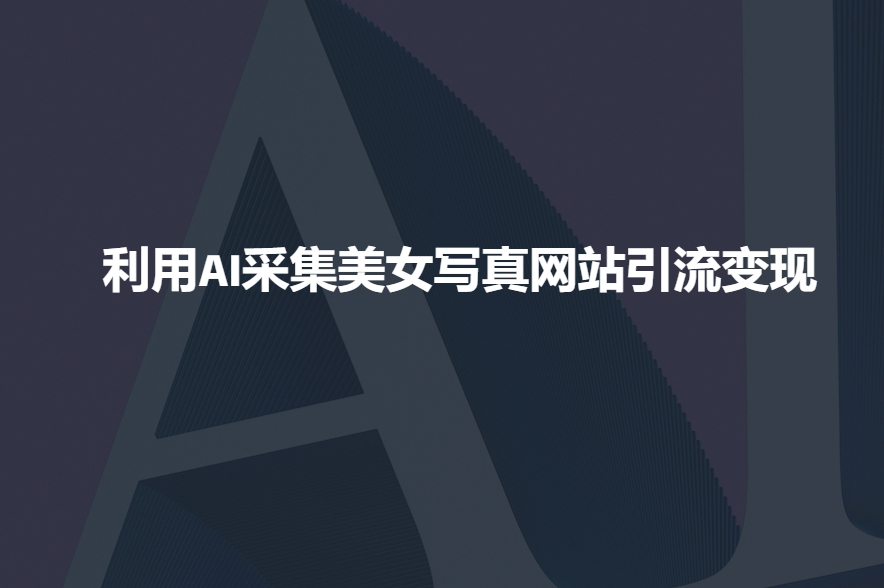 利用AI采集美女写真网站引流变现，引流嘎嘎的-创客聚集地