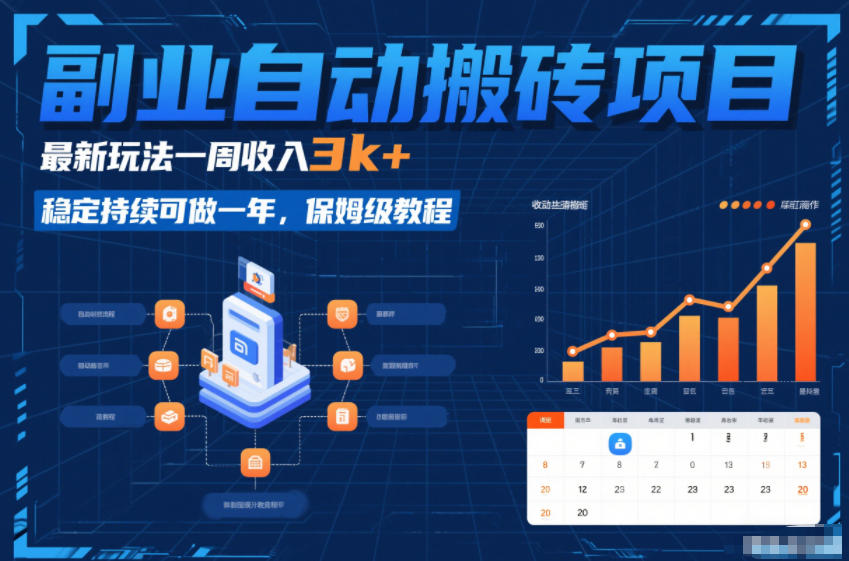 副业自动搬砖项目，最新玩法一周收入3k+，稳定持续可做一年，保姆级教程【揭秘】-创客聚集地