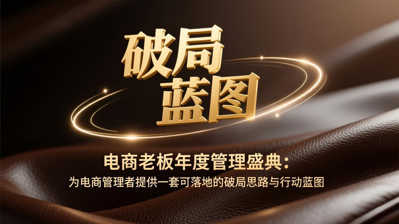 电商老板年度管理盛典:为电商管理者提供一套可落地的破局思路与行动蓝图-创客聚集地