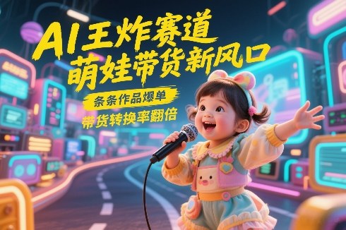 AI王炸赛道，萌娃带货新风口，条条作品爆单，带货转换率翻倍，核心逻辑拆解-创客聚集地