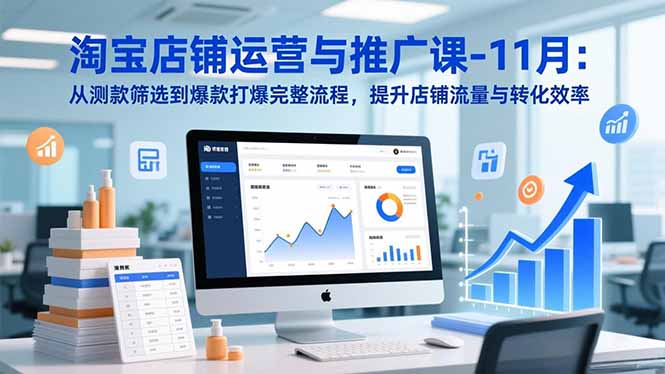 淘宝店铺运营与推广课-11月:从测款筛选到爆款打爆完整流程,提升店铺流量与转化效率-创客聚集地