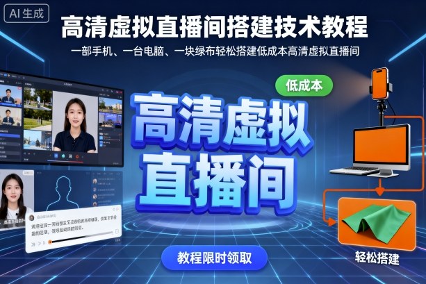 高清虚拟直播间搭建技术教程，一部手机、一台电脑、一块绿布轻松搭建低成本高清虚拟直播间-创客聚集地