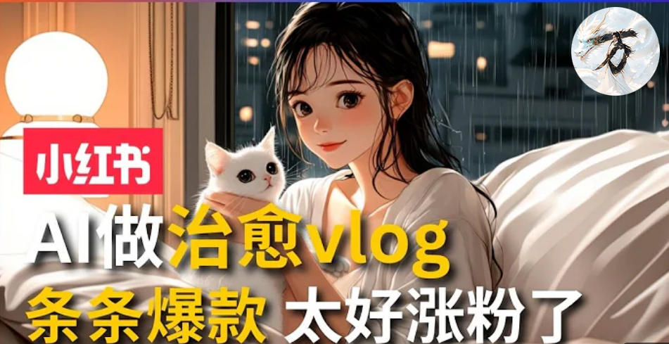 AI治愈系vlog动画视频，小红书1个月轻松涨粉破万，商单报价1500+日入2000+-创客聚集地