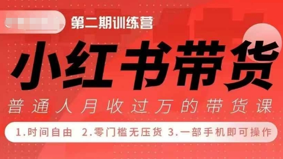 小Red书带货42天训练营 2.0版，宝妈+自由职+上班族+大学生，提高副业收入的大红利项目-创客聚集地