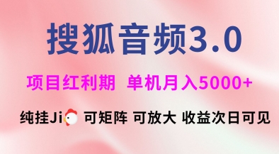 搜狐音频挂ji3.0.可矩阵可放大，独家技术，稳定月入5000+【揭秘】-创客聚集地