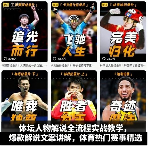 体坛人物解说全流程实战教学，爆款解说文案讲解，体育热门赛事精选-创客聚集地
