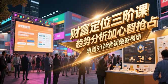 财富定位三阶课，趋势分析加心智抢占，附赠91种营销策略模型-创客聚集地