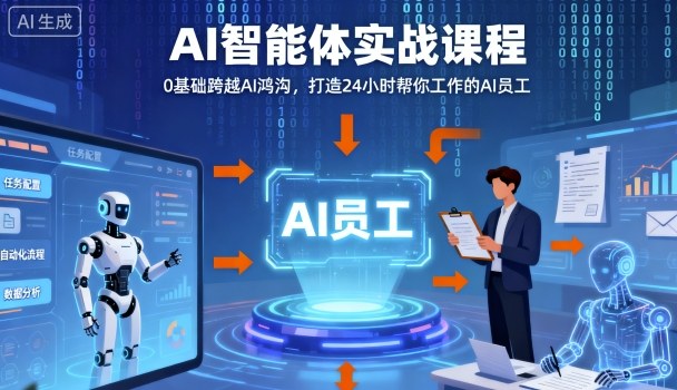 Ai智能体实战课程，0基础跨越Ai鸿沟，打造24小时帮你工作的Ai员工，打破常规，以实战定义Ai-创客聚集地