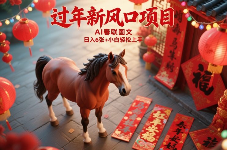 过年新风口项目，用ai春联图文，日入6张+小白轻松上手【揭秘】-创客聚集地