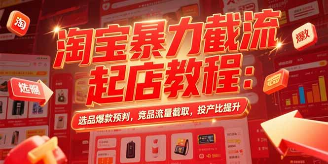 淘宝暴力截流起店教程：选品爆款预判，竞品流量截取，投产比提升-创客聚集地
