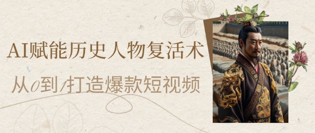 AI赋能历史人物复活术：从0到1打造爆款短视频，7天涨粉10W，小白也能月入过1W-创客聚集地