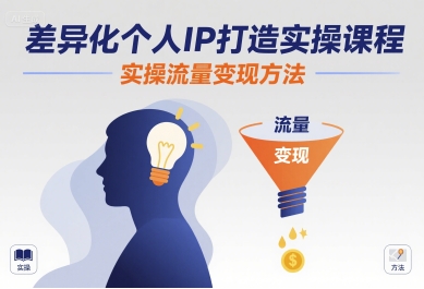 差异化个人IP打造实操课程，实操流量变现方法-创客聚集地
