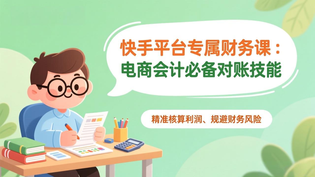 快手平台专属财务课：电商会计必备对账技能，精准核算利润、规避财务风险-创客聚集地