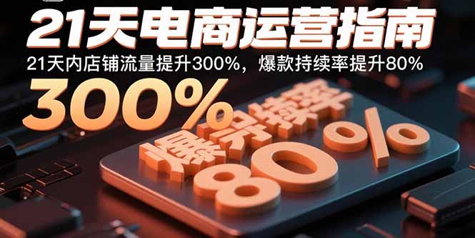 21天电商运营指南：21天内店铺流量提升300%，爆款持续率提升80%-创客聚集地