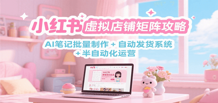 小红书虚拟店铺矩阵攻略：AI笔记批量制作 + 自动发货系统 + 半自动化运营-创客聚集地