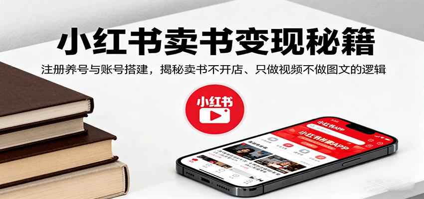 小红书卖书变现秘籍，注册养号与账号搭建，揭秘卖书不开店、只做视频不做图文的逻辑-创客聚集地