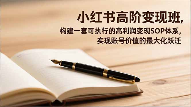 小红书高阶变现班，构建一套可执行的高利润变现SOP体系，实现账号价值的最大化跃迁-创客聚集地
