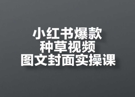 小红书爆款种草视频图文封面实操课，​开店、选品、引流、变现全流程-创客聚集地