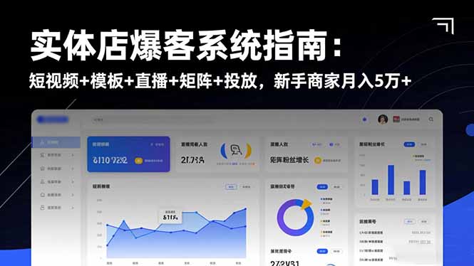 实体店爆客系统指南：短视频+模板+直播+矩阵+投放，新手商家月入5万+-创客聚集地