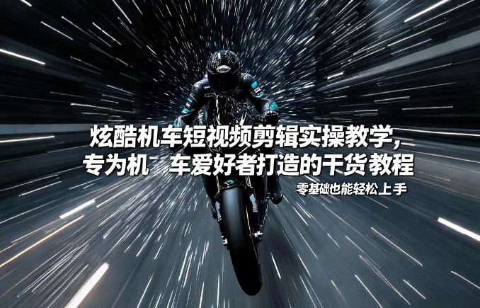 炫酷机车短视频剪辑实操教学，专为机车爱好者打造的干货教程，零基础也能轻松上手-创客聚集地