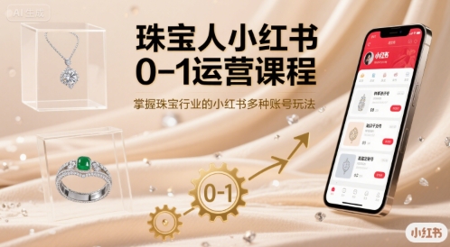 珠宝人小红书0-1运营课程，掌握珠宝行业的小红书多种账号玩法-创客聚集地