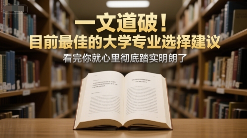 付费文章：一文道破！目前最佳的大学专业选择建议，看完你就心里彻底踏实明朗了-创客聚集地
