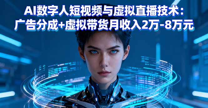 AI数字人短视频与虚拟直播技术：广告分成+虚拟带货月收入2万-8万元-创客聚集地