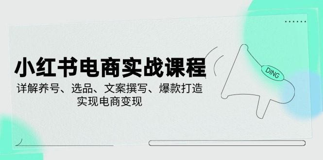 小红书电商实战课程，详解养号、选品、文案撰写、爆款打造，实现电商变现-创客聚集地