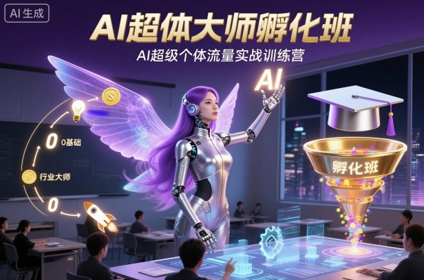 AI超体大师孵化班，AI超级个体流量实战训练营-创客聚集地