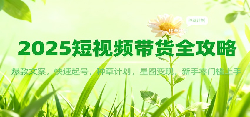 2025短视频带货全攻略：爆款文案，快速起号，种草计划，星图变现，新手零门槛上手-创客聚集地