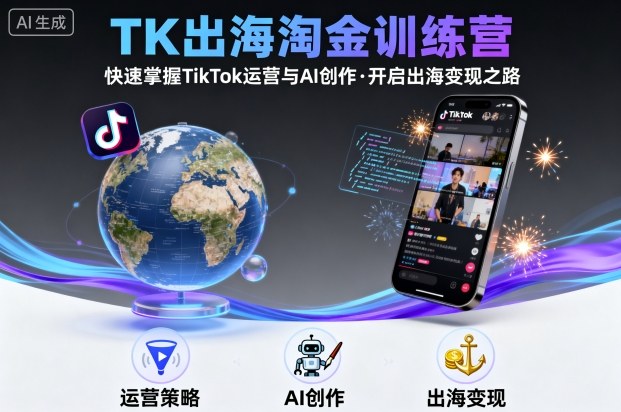 TK出海淘金训练营，助你快速掌握TikTok运营与AI创作，开启出海变现之路-创客聚集地
