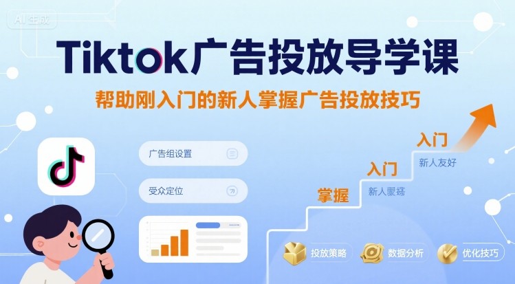 Tiktok广告投放导学课，帮助刚入门的新人掌握广告投放技巧-创客聚集地