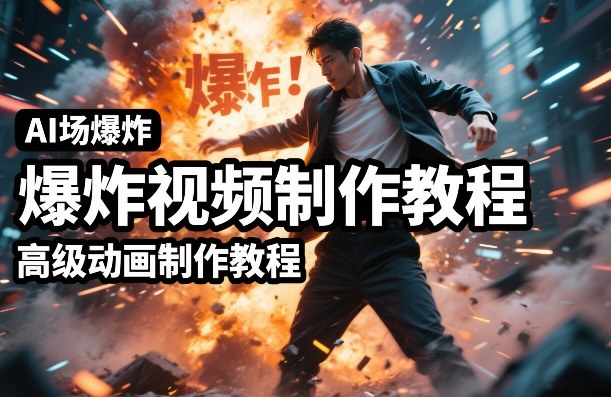 AI场景爆炸视频制作教程，利用人物实拍视频制作出高级的动画特效-创客聚集地