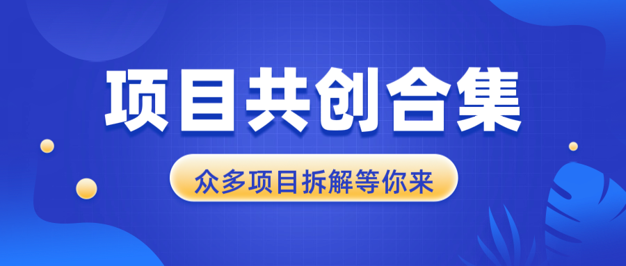 项目共创合集，从0-1全过程拆解，让你迅速找到适合自已的项目-创客聚集地